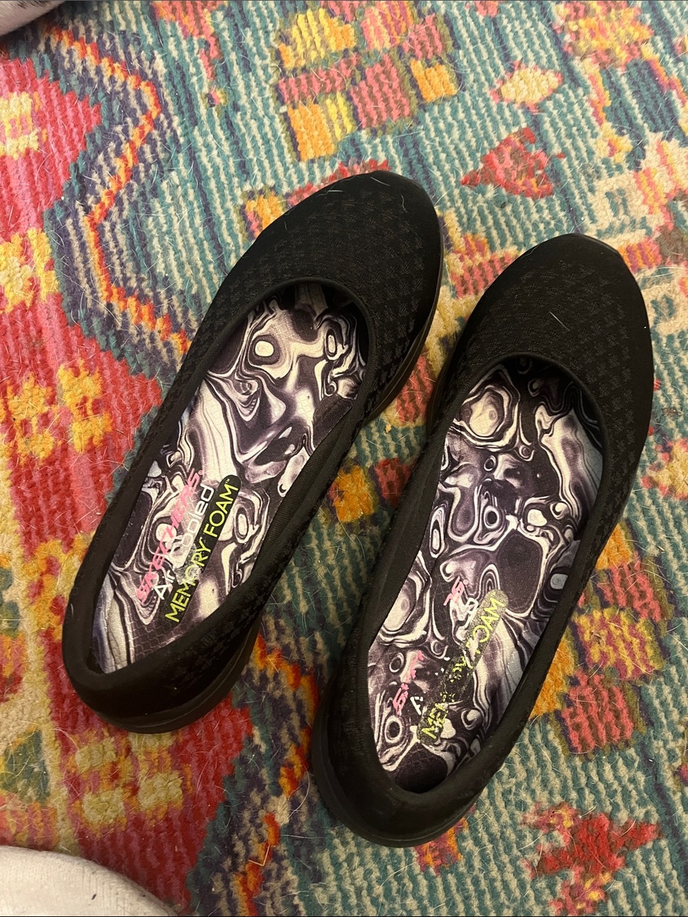 Sketchers Women’s Black Slip-On Memory Foam Flats